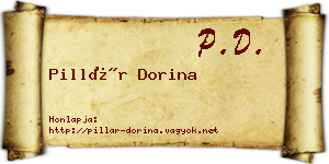 Pillár Dorina névjegykártya